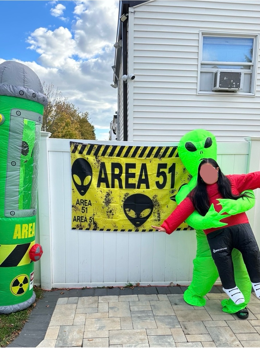 Adult Inflatable Green Alien Abduction Costume